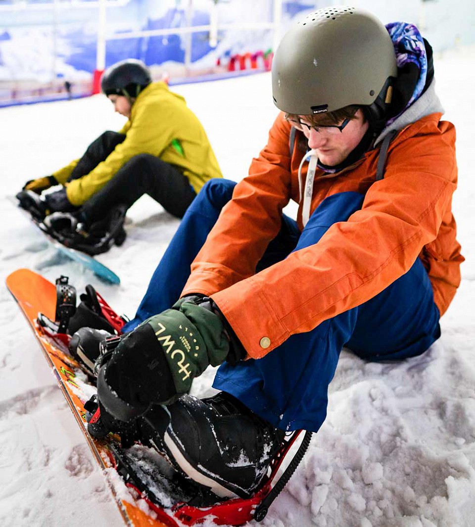 snowboarder at chill factore