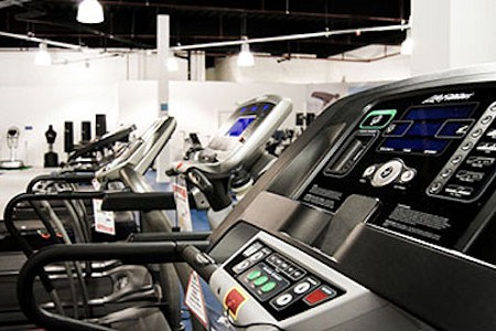 The shopfront of the Fitness Superstore shop situated inside chill factore in Manchester, UK